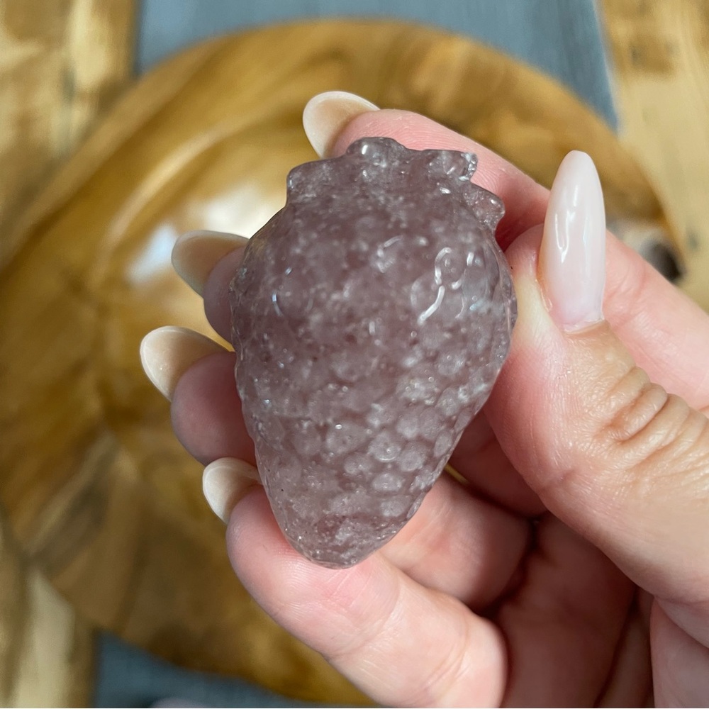 Carved Strawberry-Shaped strawverry Quartz Crystal